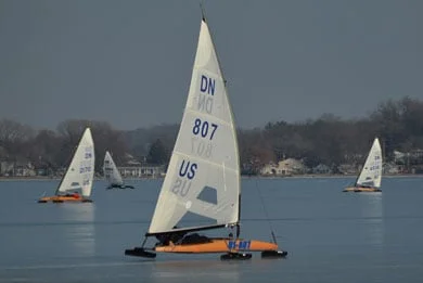 sailboat in ice